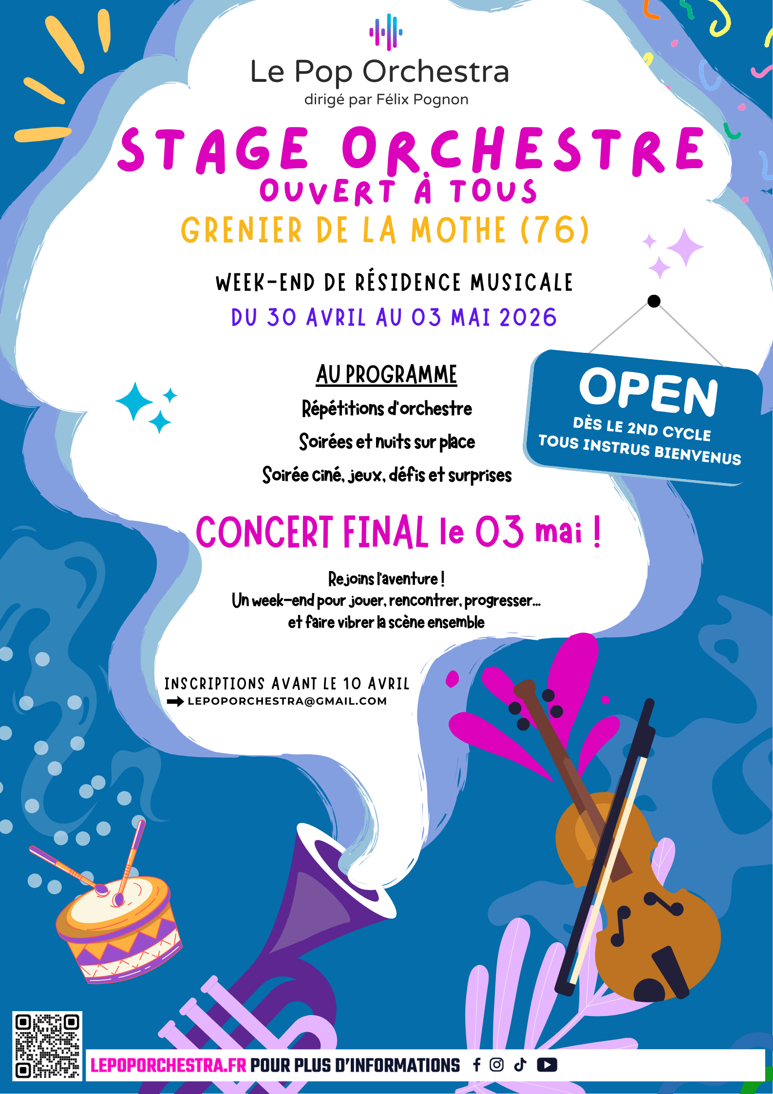 Le Pop Orchestra en stage au Grenier de la Mothe